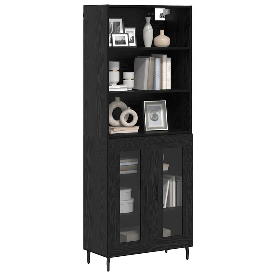 Hoge kast Zwart Eiken 69,5 x 34 x 180 cm