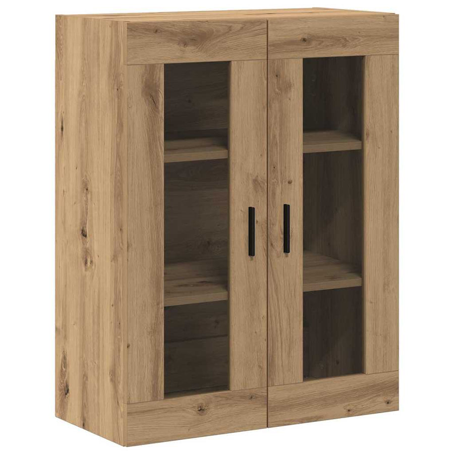 Highboard 2 pcs Artisan Eiken Geengineerd Hout en Glas