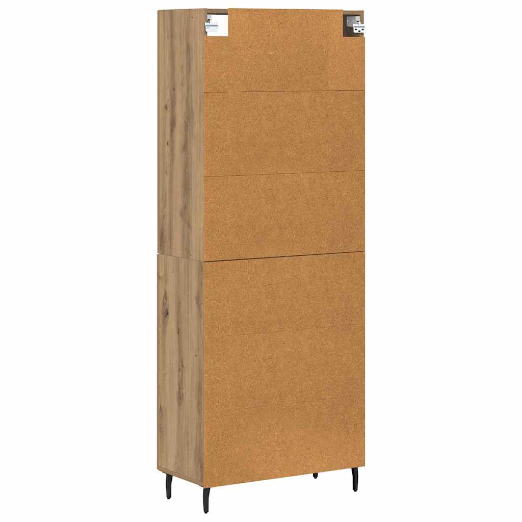 Highboard 2 pcs Artisan Eiken Geengineerd Hout en Glas