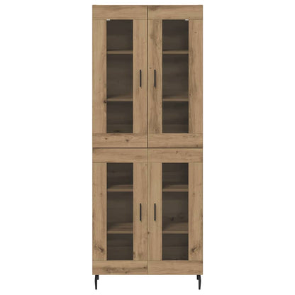 Highboard 2 pcs Artisan Eiken Geengineerd Hout en Glas