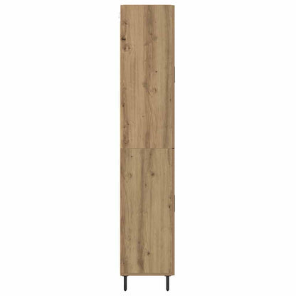 Highboard 2 pcs Artisan Eiken Geengineerd Hout en Glas