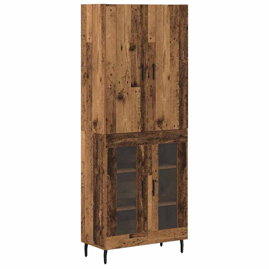 Hoge kast Oud hout 69,5 x 34 x 180 cm Bewerkt hout