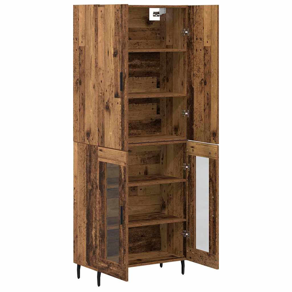 Hoge kast Oud hout 69,5 x 34 x 180 cm Bewerkt hout