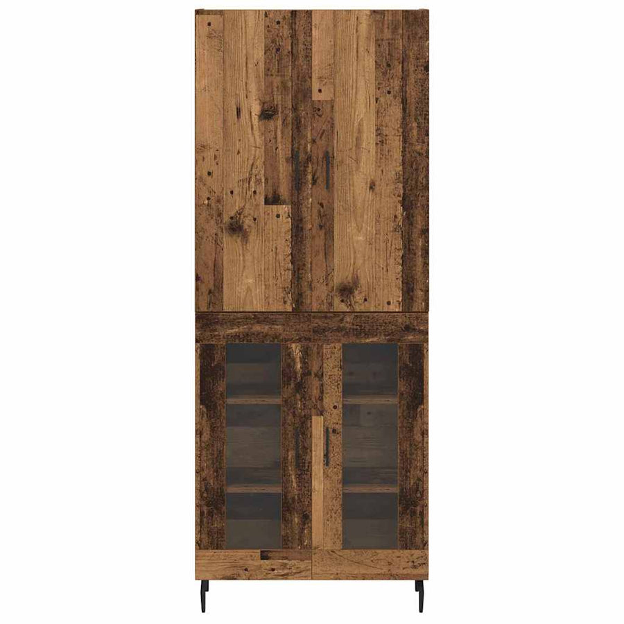 Hoge kast Oud hout 69,5 x 34 x 180 cm Bewerkt hout