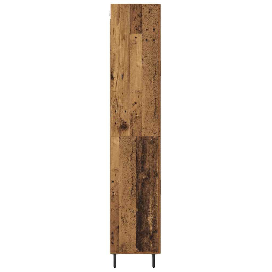 Hoge kast Oud hout 69,5 x 34 x 180 cm Bewerkt hout