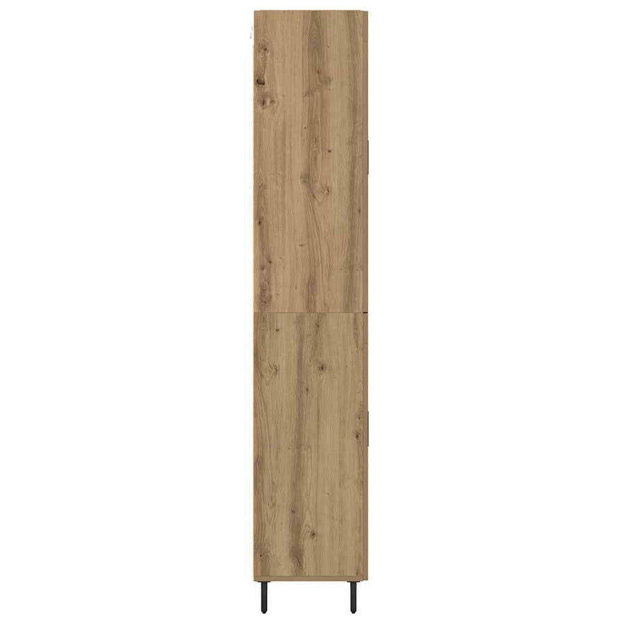 Hoge kast Oud Hout 69,5 x 34 x 180 cm Geengineerd Hout en Glas