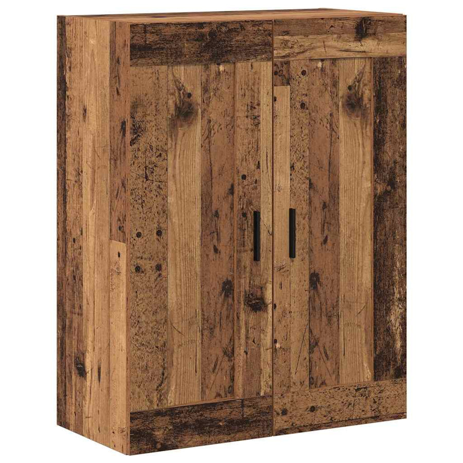 Hoge kast 2 pcs Oud Hout Geengineerd Hout en Glas