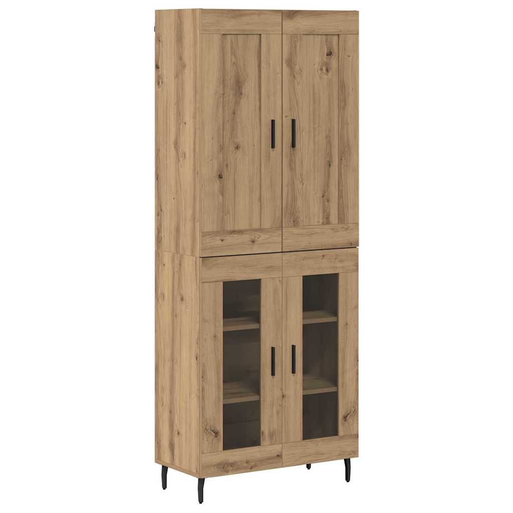Hoge kast 2 pcs Artisan Eiken Geengineerd Hout en Glas