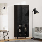 Hoge kast 69.5x34x180 cm zwart eiken