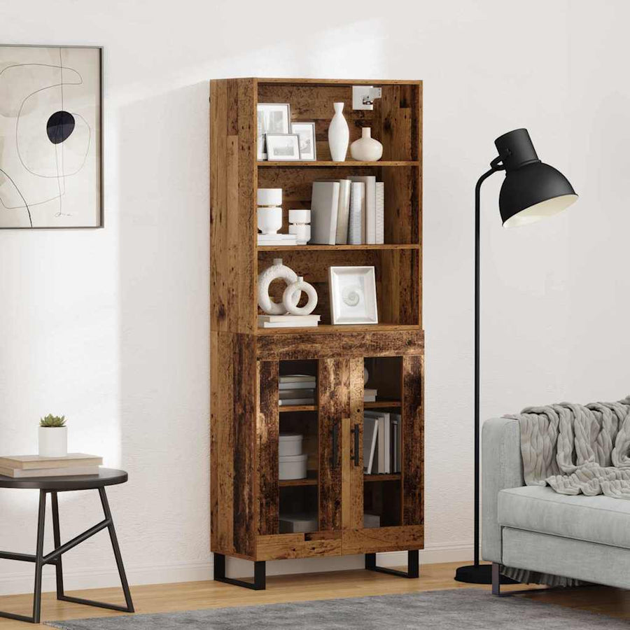 Hoge kast Oudhout 69,5 x 34 x 180 cm Bewerkt hout