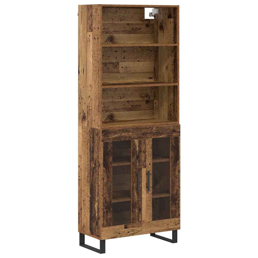 Hoge kast Oudhout 69,5 x 34 x 180 cm Bewerkt hout