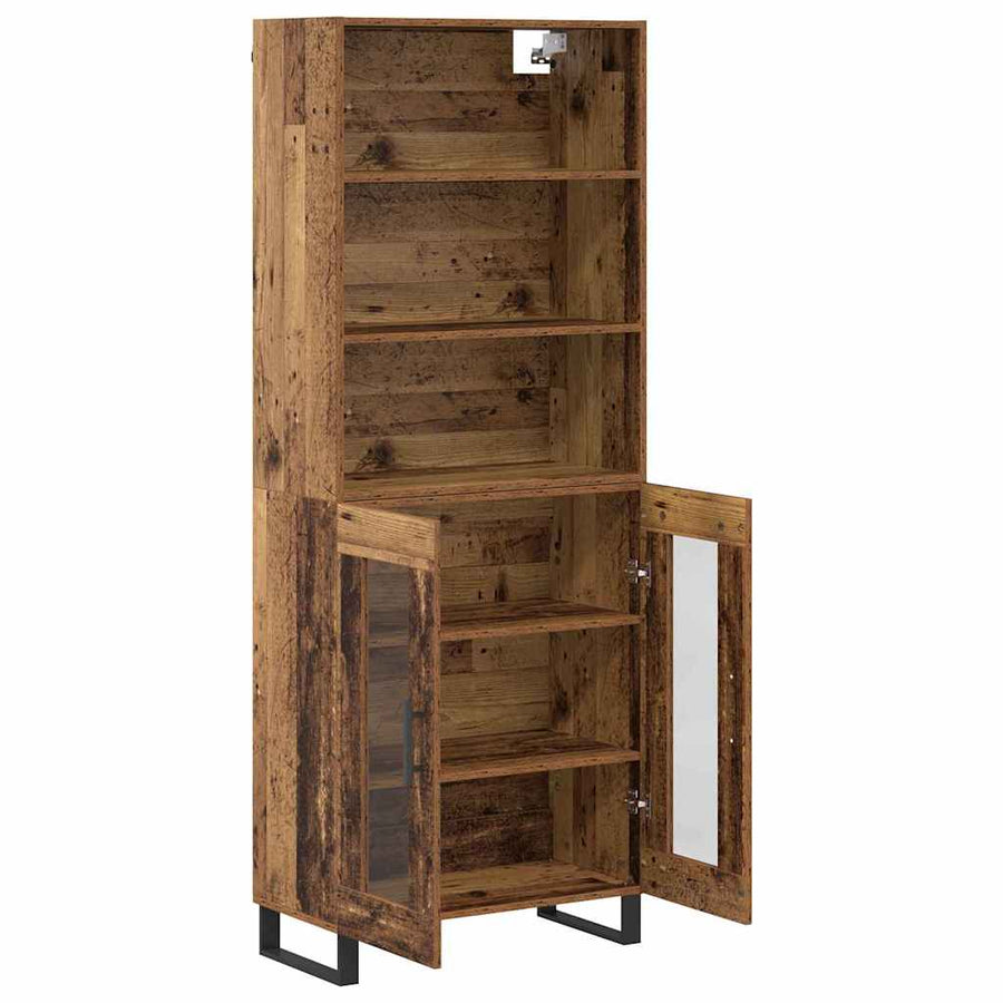 Hoge kast Oudhout 69,5 x 34 x 180 cm Bewerkt hout