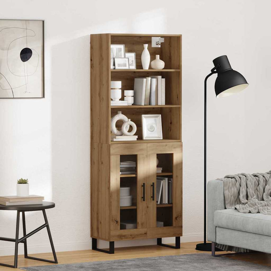 Hoge kast Artisan Eiken 69,5 x 34 x 180 cm Bewerkt hout
