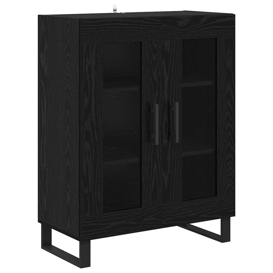 Hoge kast Zwart Eiken 69,5 x 34 x 180 cm Bewerkt hout
