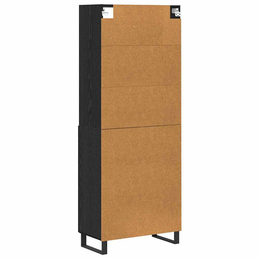 Hoge kast Zwart Eiken 69,5 x 34 x 180 cm Bewerkt hout