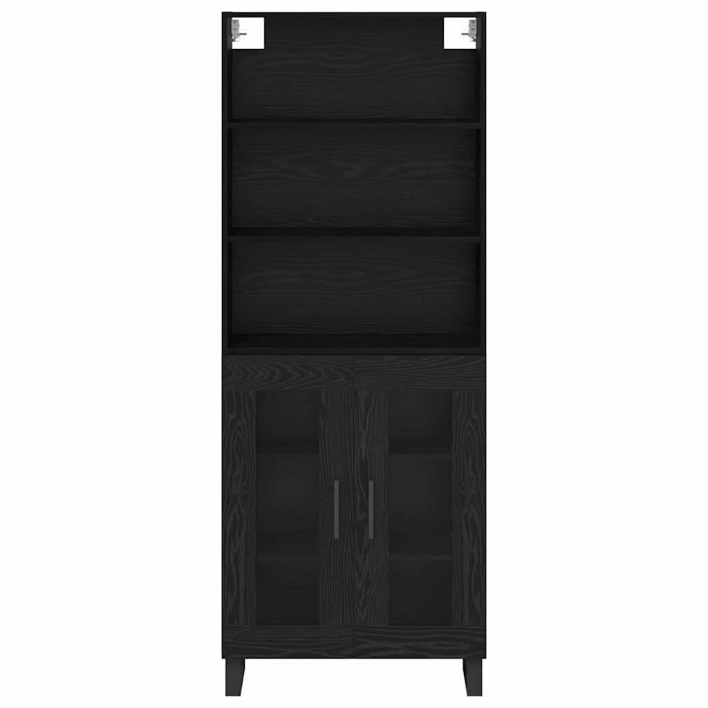 Hoge kast Zwart Eiken 69,5 x 34 x 180 cm Bewerkt hout