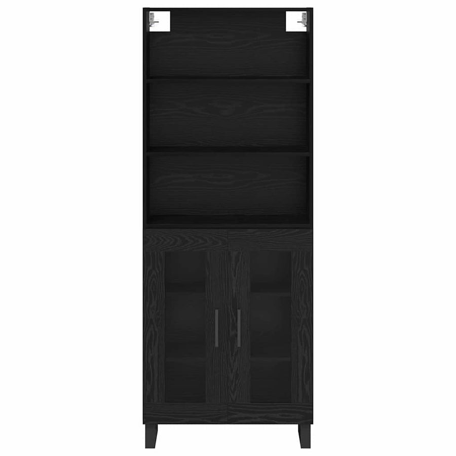 Hoge kast Zwart Eiken 69,5 x 34 x 180 cm Bewerkt hout