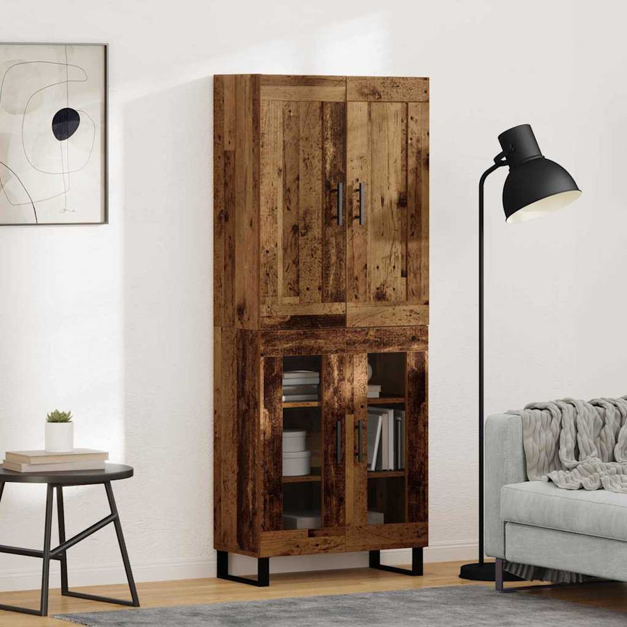 Hoge kast Oudhout 69,5 x 34 x 180 cm Bewerkt hout