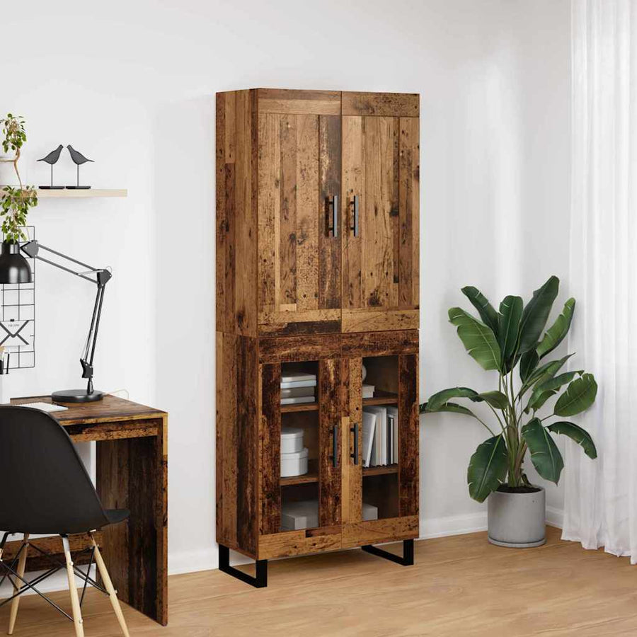 Hoge kast Oudhout 69,5 x 34 x 180 cm Bewerkt hout