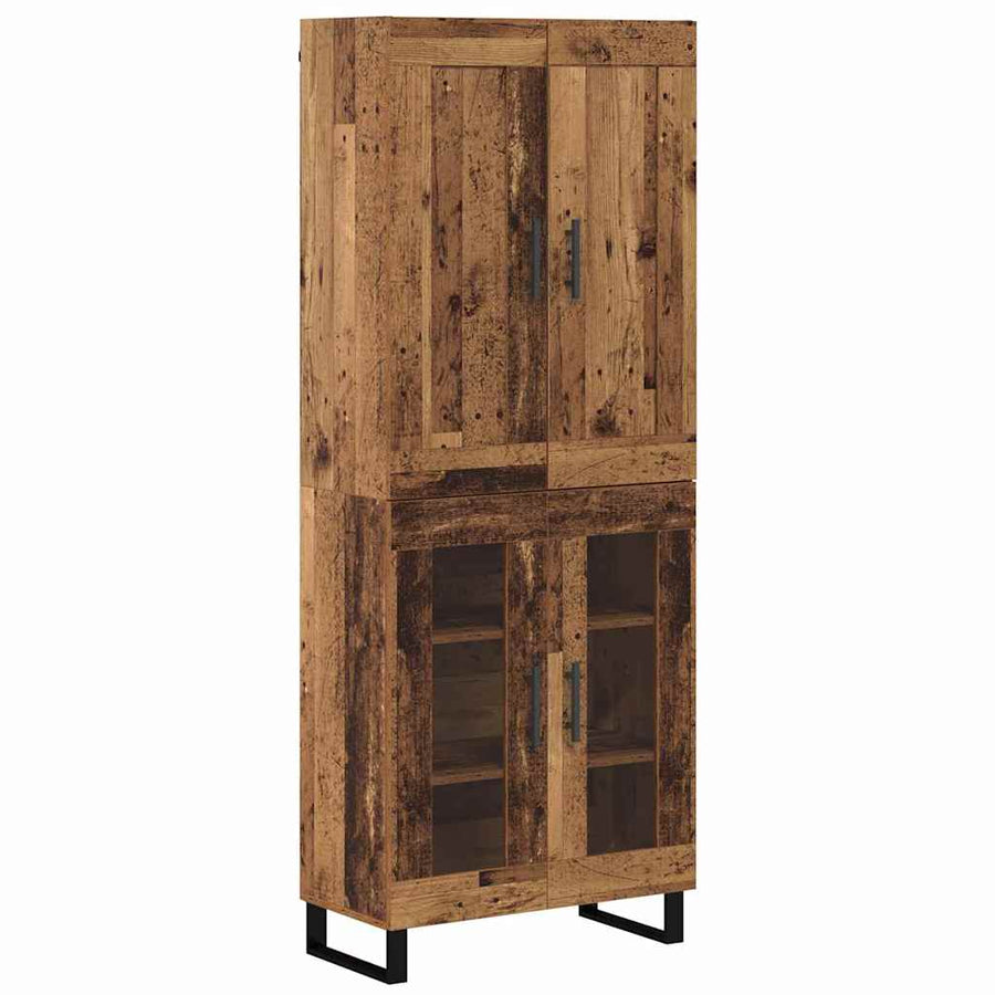 Hoge kast Oudhout 69,5 x 34 x 180 cm Bewerkt hout