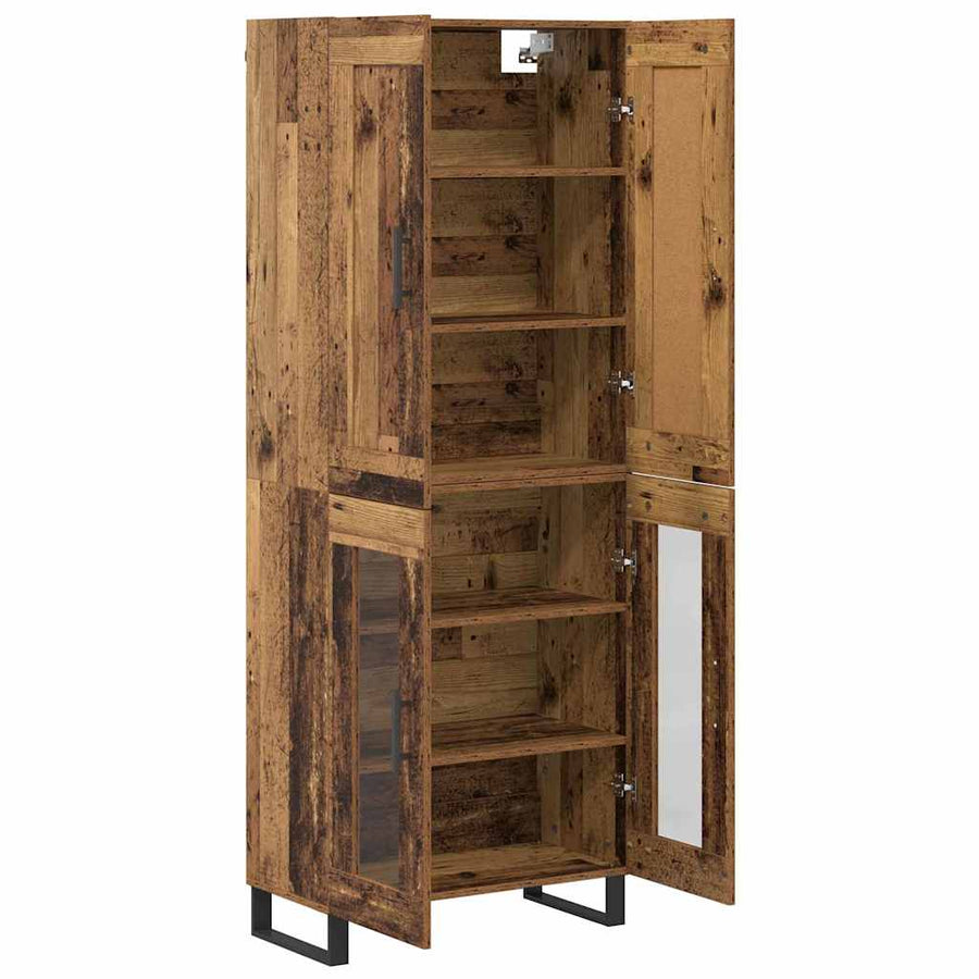 Hoge kast Oudhout 69,5 x 34 x 180 cm Bewerkt hout