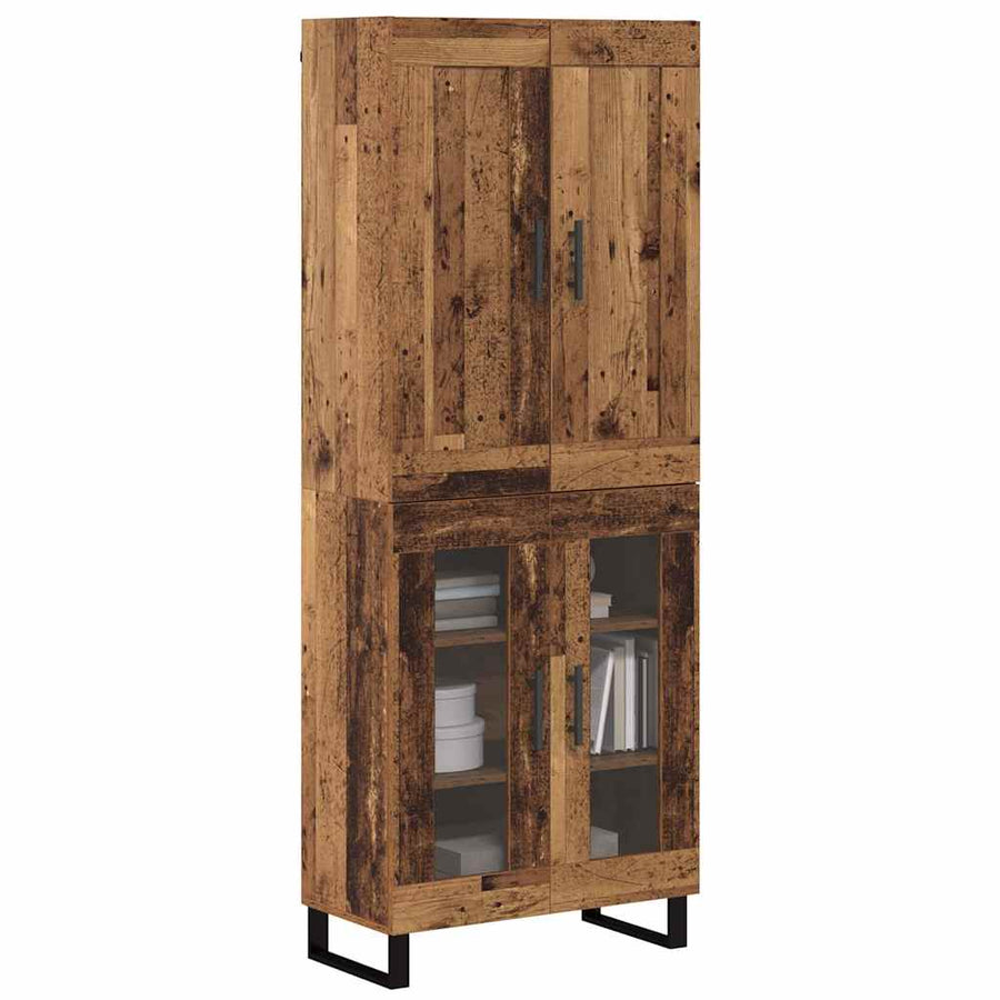 Hoge kast Oudhout 69,5 x 34 x 180 cm Bewerkt hout