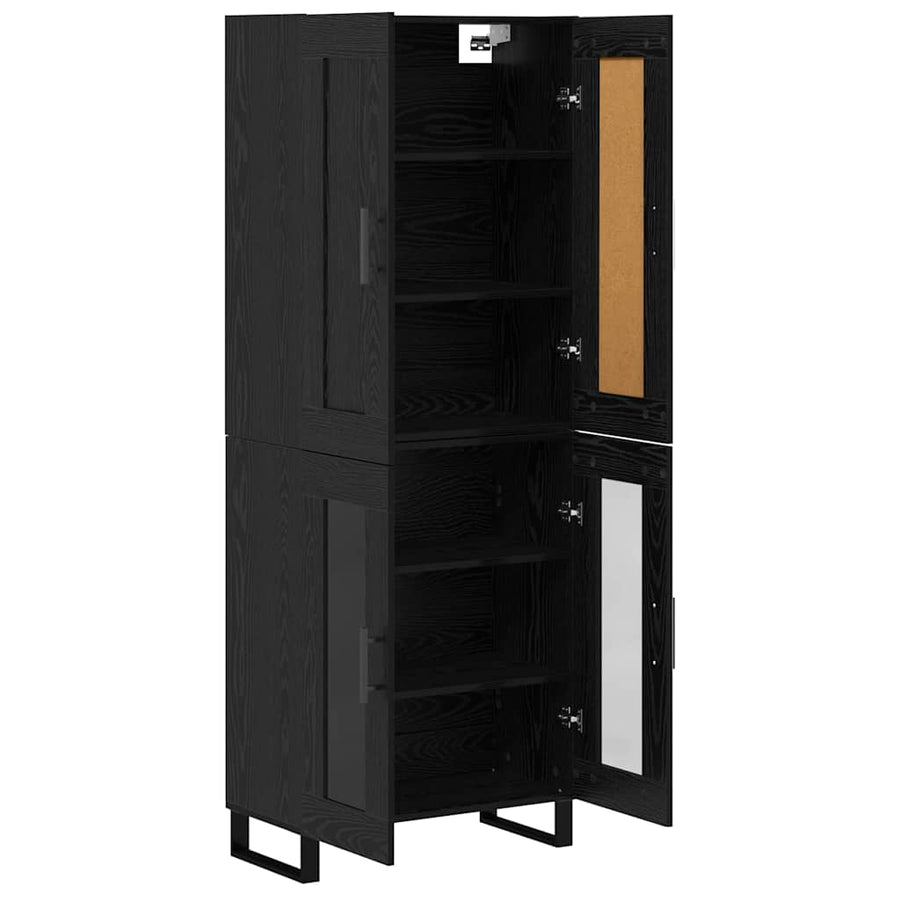 Hoge kast Zwart Eiken 69,5 x 34 x 180 cm Bewerkt hout