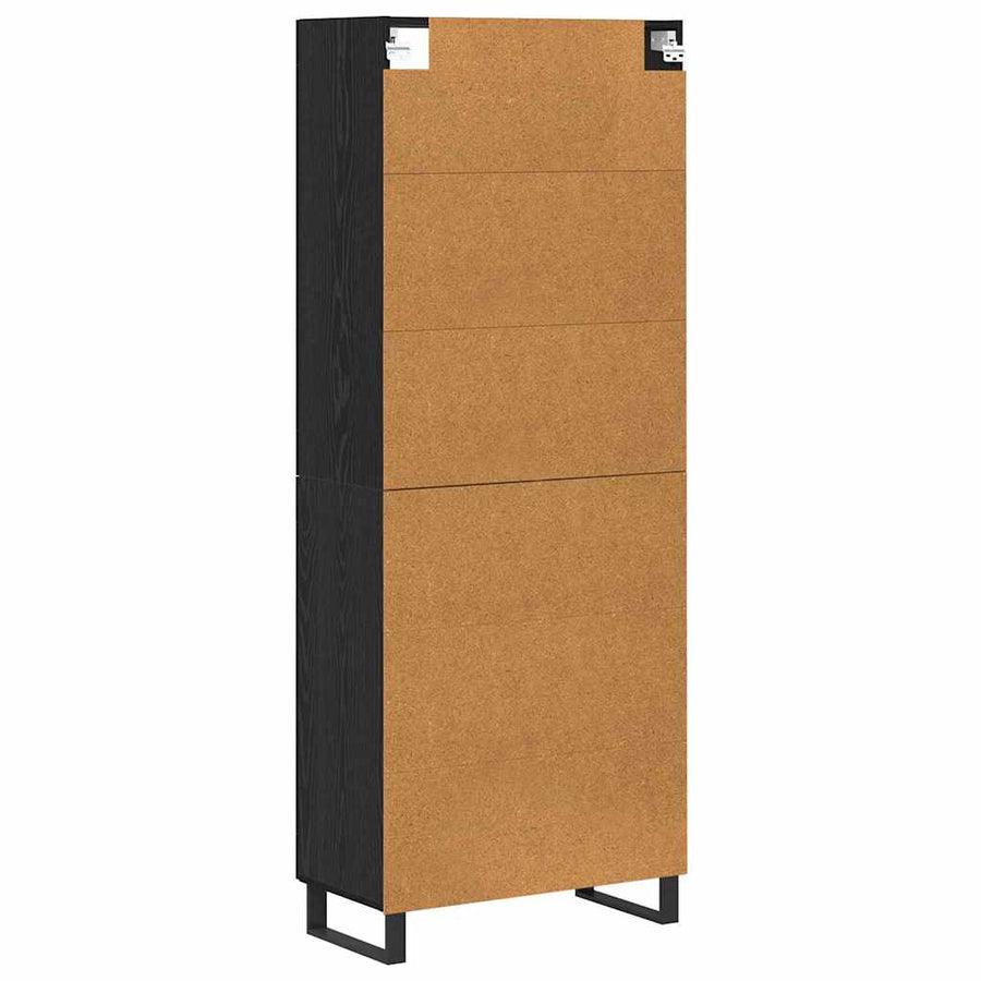 Hoge kast Zwart Eiken 69,5 x 34 x 180 cm Bewerkt hout