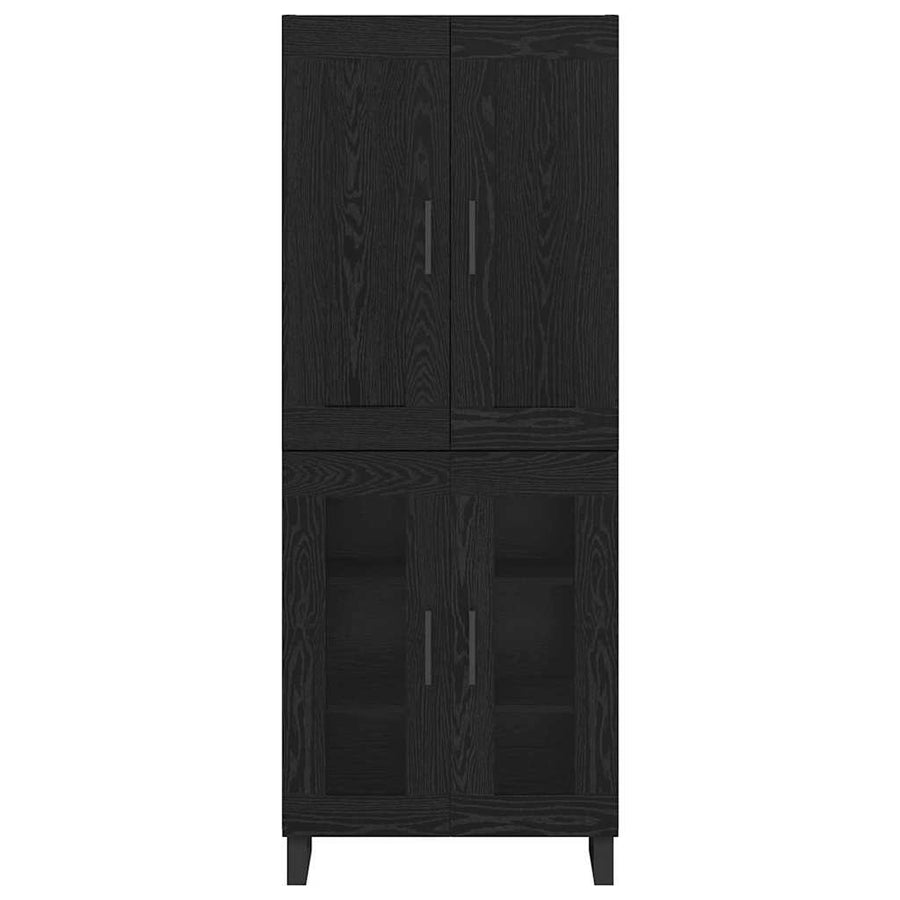 Hoge kast Zwart Eiken 69,5 x 34 x 180 cm Bewerkt hout