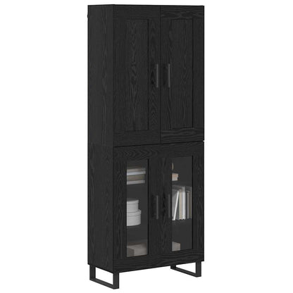 Hoge kast Zwart Eiken 69,5 x 34 x 180 cm Bewerkt hout