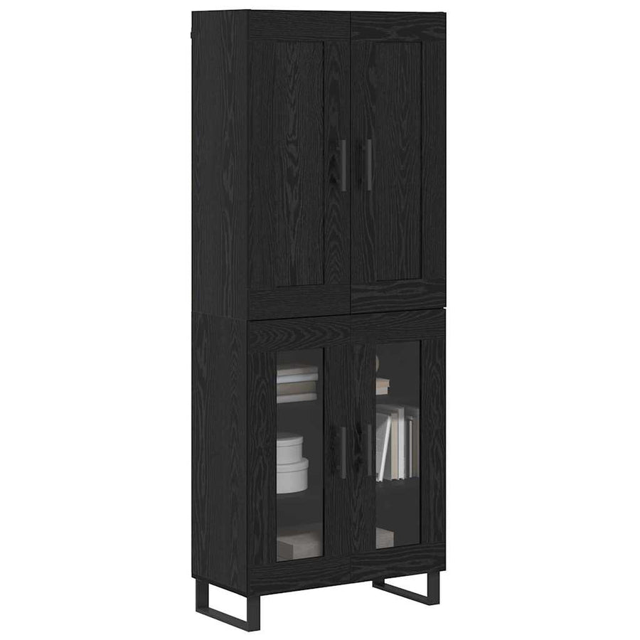 Hoge kast Zwart Eiken 69,5 x 34 x 180 cm Bewerkt hout