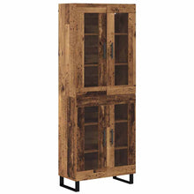 Hoge kast 2 pcs Oud Hout Geengineerd Hout en Glas