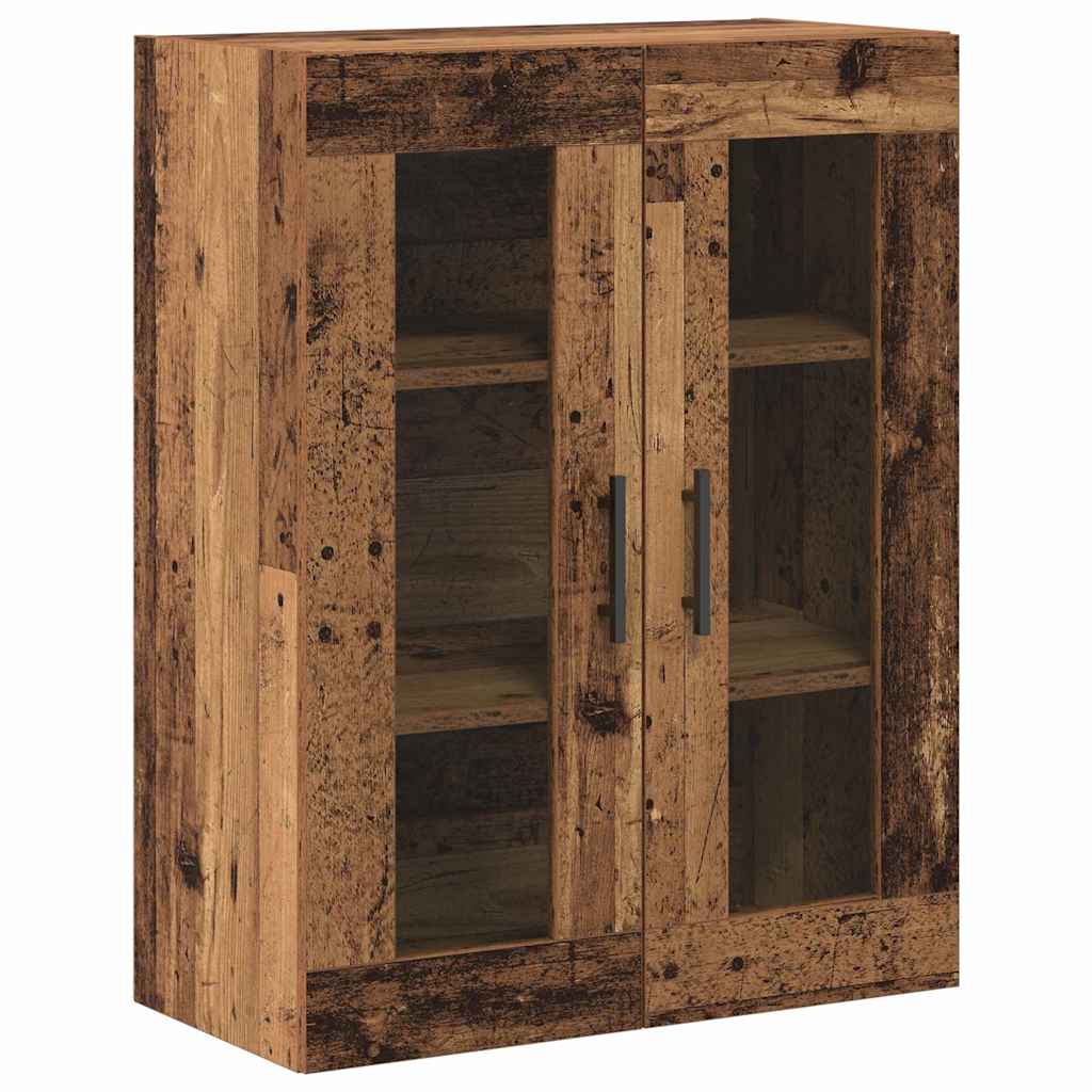 Hoge kast 2 pcs Oud Hout Geengineerd Hout en Glas