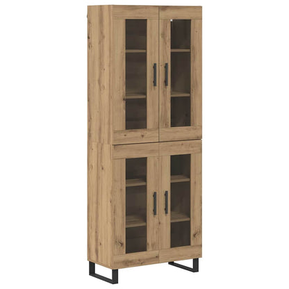 Hoge kast 2 pcs Artisan Eiken Geengineerd Hout en Glas