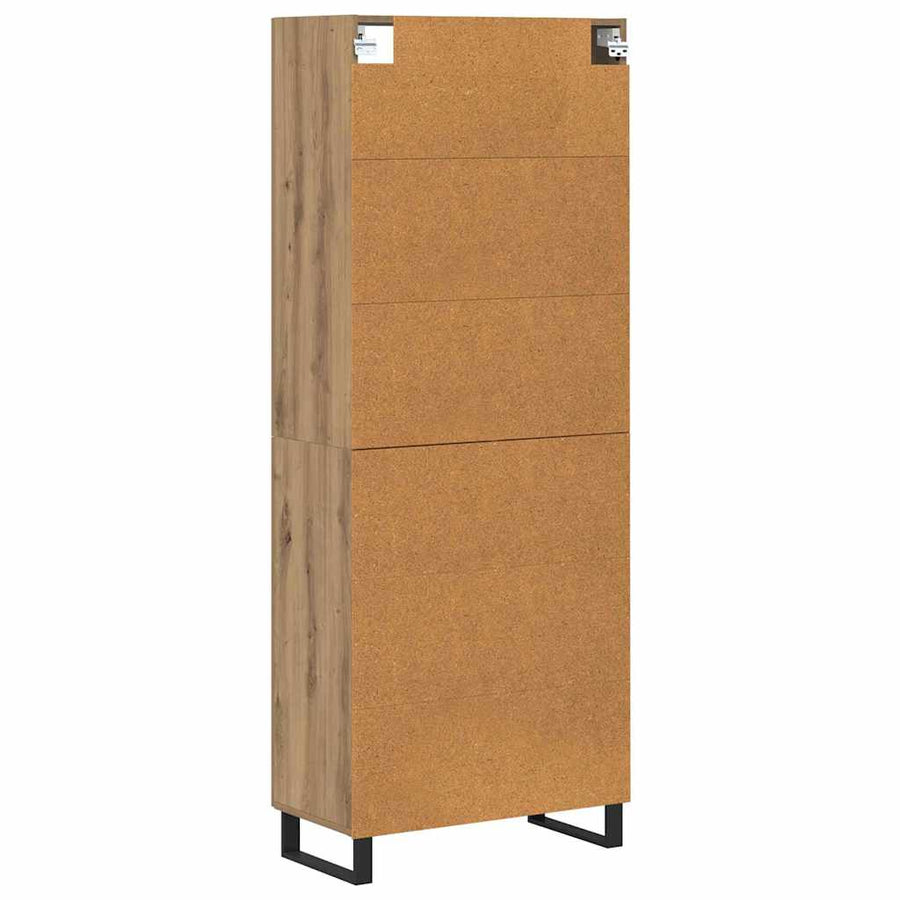 Hoge kast 2 pcs Artisan Eiken Geengineerd Hout en Glas