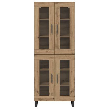 Hoge kast 2 pcs Artisan Eiken Geengineerd Hout en Glas