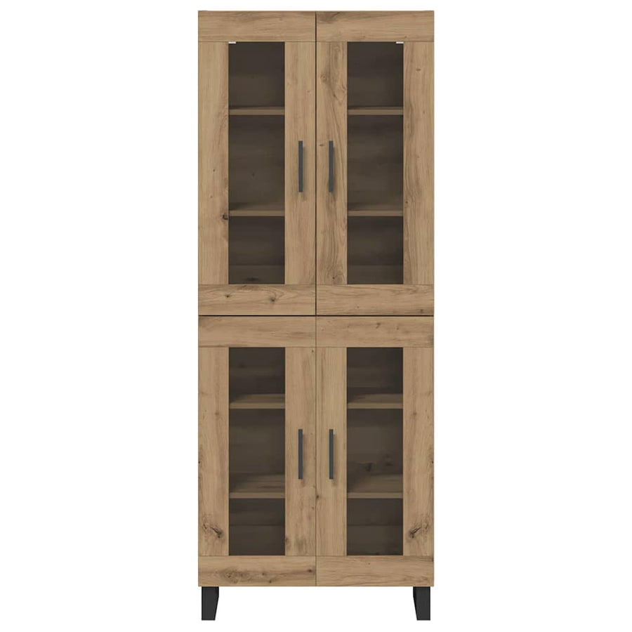 Hoge kast 2 pcs Artisan Eiken Geengineerd Hout en Glas