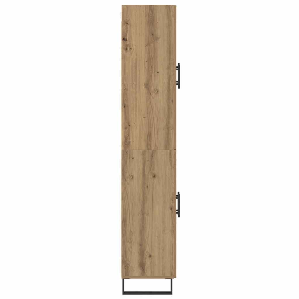 Hoge kast 2 pcs Artisan Eiken Geengineerd Hout en Glas