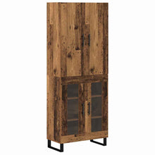Hoge kast 2 pcs Oud Hout Geengineerd Hout en Glas