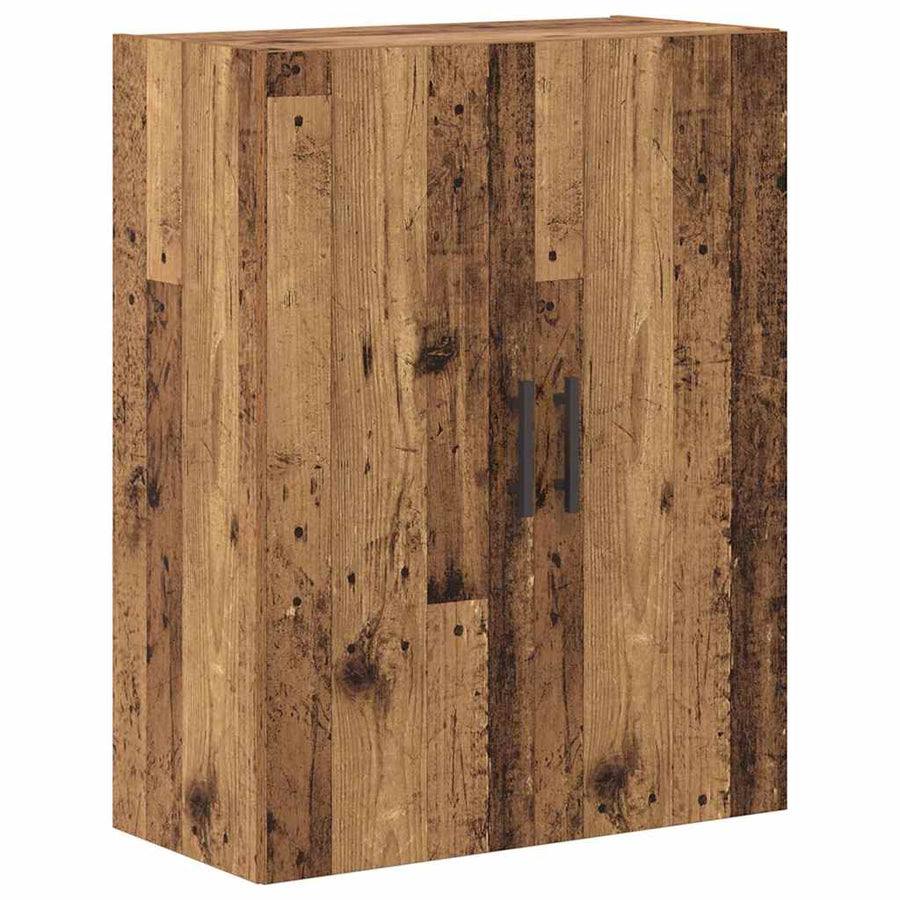 Hoge kast 2 pcs Oud Hout Geengineerd Hout en Glas