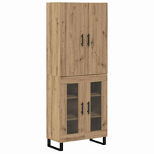 Hoge kast 2 pcs Artisan Eiken Geengineerd Hout en Glas