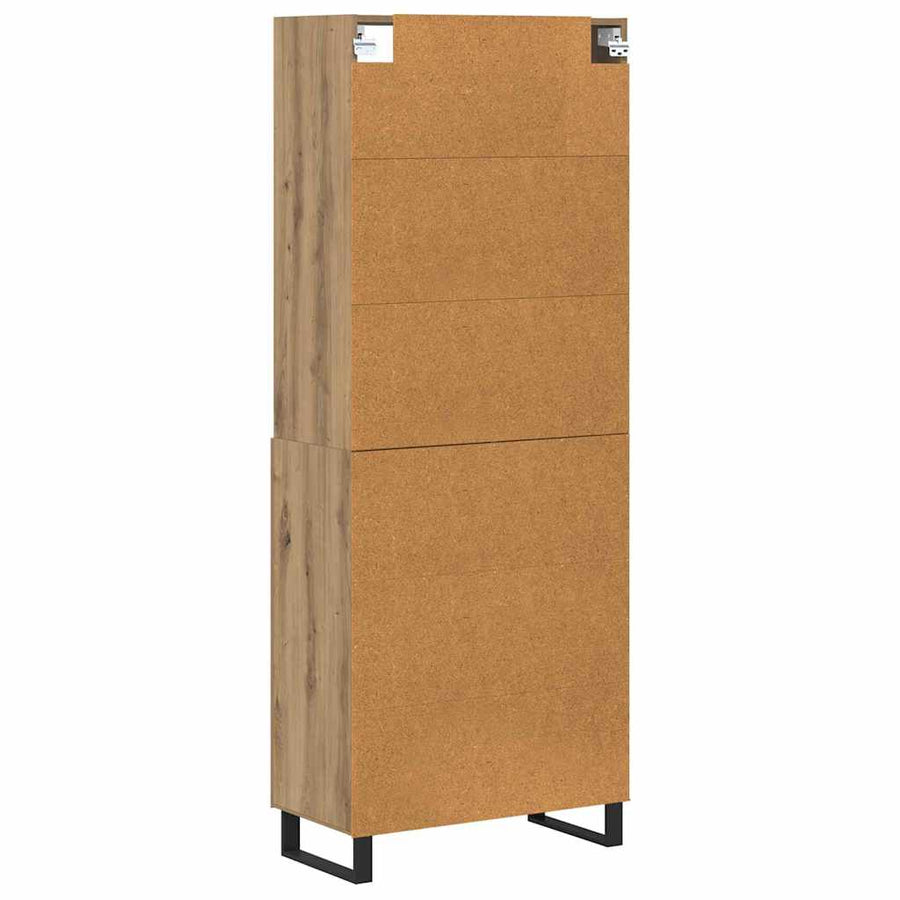 Hoge kast 2 pcs Artisan Eiken Geengineerd Hout en Glas