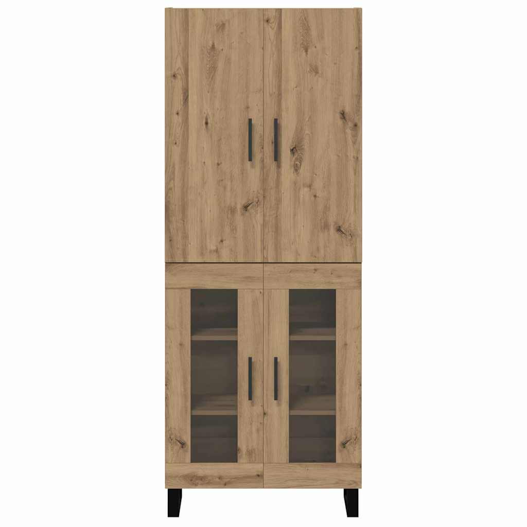 Hoge kast 2 pcs Artisan Eiken Geengineerd Hout en Glas