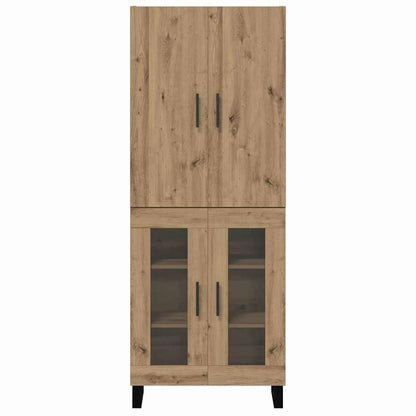 Hoge kast 2 pcs Artisan Eiken Geengineerd Hout en Glas