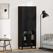 Hoge kast 69,5x34x180 cm zwart eiken