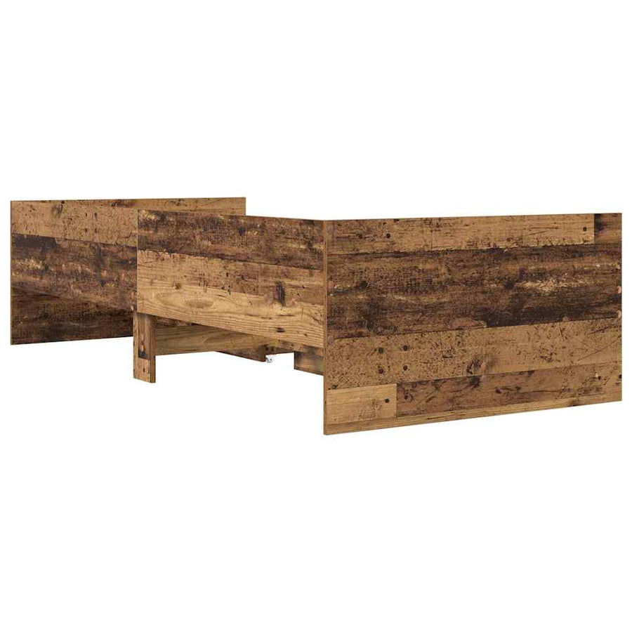 Bedframe met lade Oud Hout 100 x 200 cm Massief grenenhout