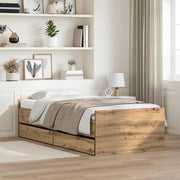 Bed frame with drawer Artisan Oak 100 x 200 cm Solid pine