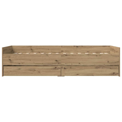 Bedframe met lade Artisan Eiken 100 x 200 cm Massief grenenhout