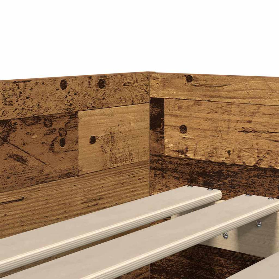 Bedframe met lade Oud Hout 90 x 200 cm Massief grenenhout