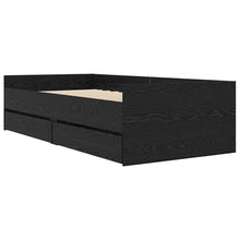 Bedframe met lade Zwart Eiken 90 x 190 cm Massief grenenhout